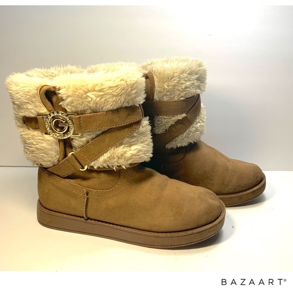 G by Guess Faux Suede & Fur Ankle Boots Sz: 6M - Picture 2 of 8